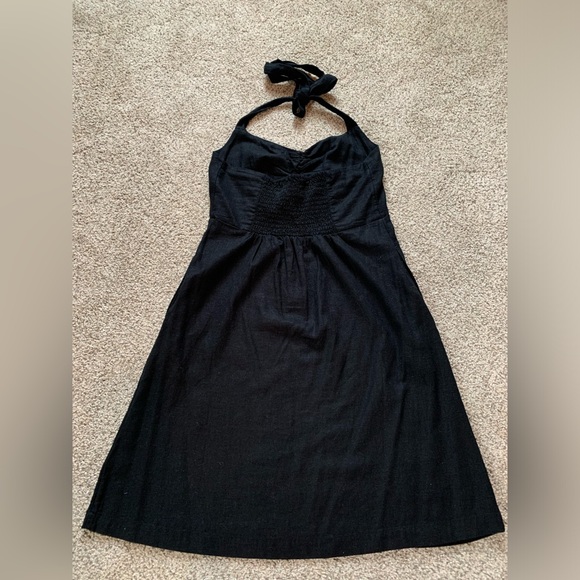 Old Navy Fit & Flare Black Linen Halter Dress! Size XS. New with tags! - Picture 4 of 6